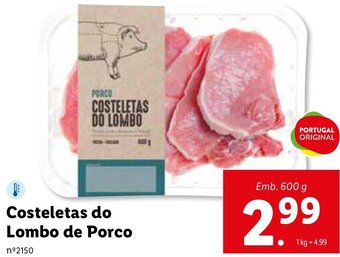Lidl Costeletas do Lombo de Porco 600g promoção