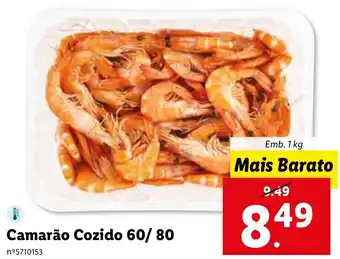 Lidl Camarão Cozido 60/80 1kg promoção
