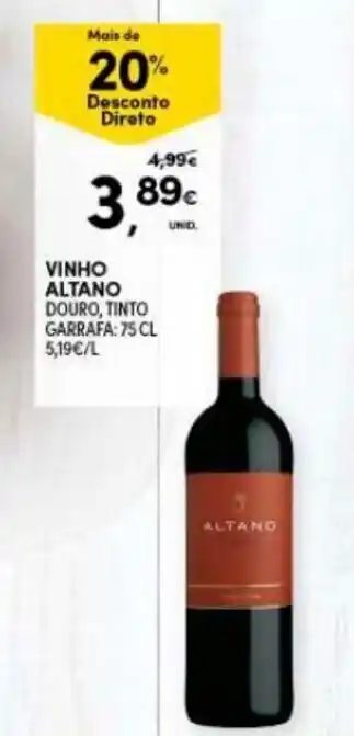 Continente Vinho Altano 75cl promoção