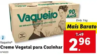 Lidl Vaqueiro Creme Vegetal para Cozinhar 1kg promoção