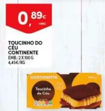 Continente Toucinho do Céu Continente 2x100g promoção
