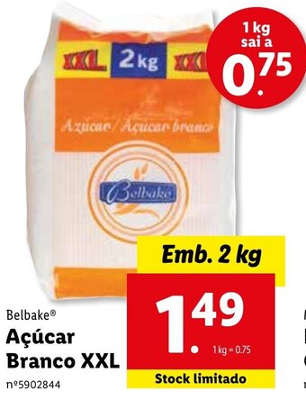 Lidl Belbake Açúcar Branco XXL 2kg promoção