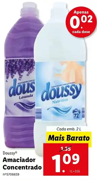 Lidl Doussy Amaciador Concentrado 2L promoção