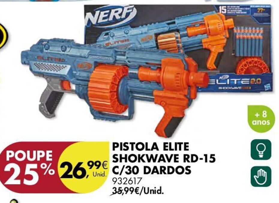 Pingo Doce Pistola ELite Shokwave RD-15 c/30 Darpos promoção