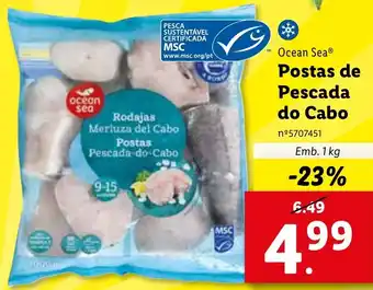 Lidl Ocean Sea Postas de Pescada do Cabo 1kg promoção