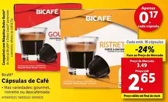 Lidl Bicafé Cápsulas de Café promoção