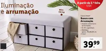 Lidl Liverno Home Banco com Arrumação promoção