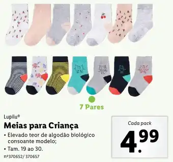 Lidl Pupilu Meias para Criança promoção