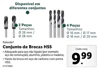 Lidl Parkside Conjunto de Brocas HSS promoção