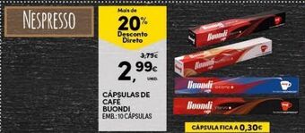 Continente Bom dia Cápsulas de café buondi promoção
