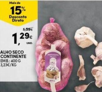 Continente Alho Seco Continente 400g promoção