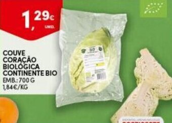 Continente Couve Coração Boilógico Continente bio 700g promoção