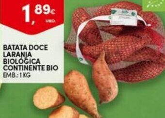 Continente Batata Doce Laranja Biológica Continente Bio 1kg promoção