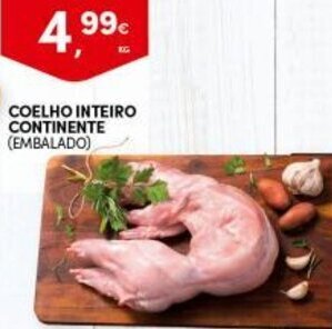 Continente Coelho Inteiro Continente promoção