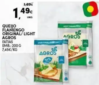 Continente Queijo Flamengo Original/Light Agros 200g promoção