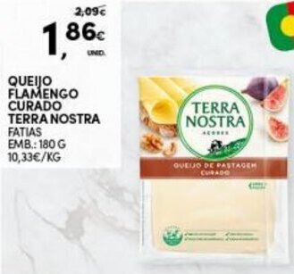 Continente Queijo Flamengo Curado Terra Nostra 180g promoção