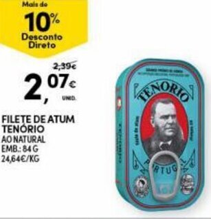 Continente Filete de Atum Tenório 84g promoção