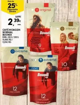 Continente Café Moagem Normal Boundi 220g/200g promoção
