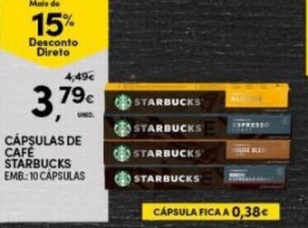 Continente Cápsulas de Café Starbucks 10 Cápsulas promoção