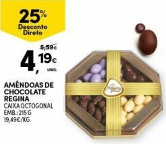 Continente Amêndoas de Chocolate Regina 215g promoção