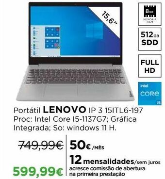 El Corte Inglés Computador portátil lenovo promoção