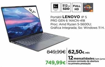 El Corte Inglés Computador portátil lenovo promoção