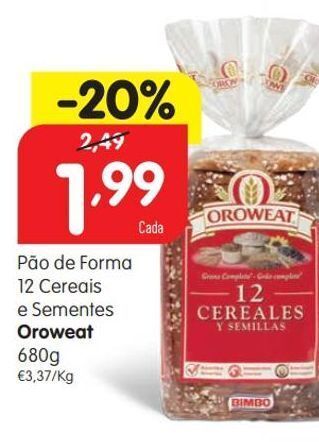 Minipreço Pão de forma oroweat promoção