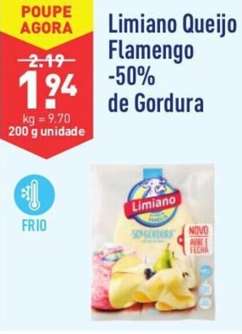 ALDI Limiano Queijo Flamengo -50% de Gordura 200g promoção