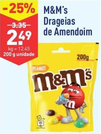 ALDI M&M's Drageias de Amendoim 200g promoção