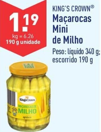 ALDI King's Crown Maçarocas Mini de Milho 190g promoção