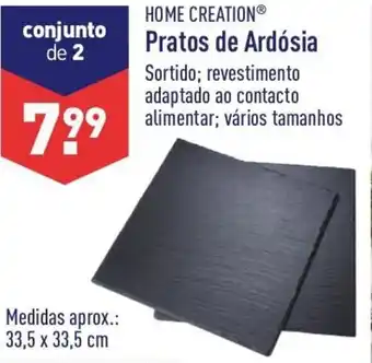 ALDI Home Creation Pratos de Ardósia 33,5 x 33,5cm promoção