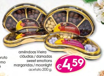 Bolama Amêndoas Vieira Cláudias / Damadas Sweet Emotions Margaridas / Moonlight Acetato 200g promoção