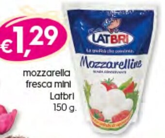 Bolama Mozzarella Fresca Mini Latbri 150g promoção
