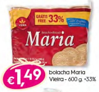 Bolama Bolacha Maria Vieira 600g +33% promoção