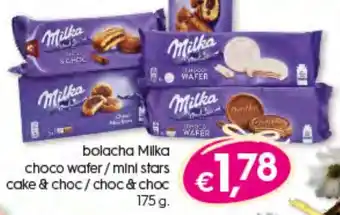 Bolama Bolacha Milka Choco Wafer / Mini Stars Cake & Choc / Choc & Choc 175g promoção