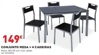 Bricomarché Conjunto Mesa + 4 Cadeiras 110 x 70cm promoção