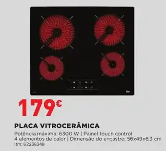 Bricomarché Placa Vitrocerâmica 6300w promoção