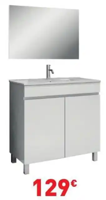 Bricomarché Conjunto "Lua" Móvel + Lavatório + Espelho 80 x 45 x 80cm promoção