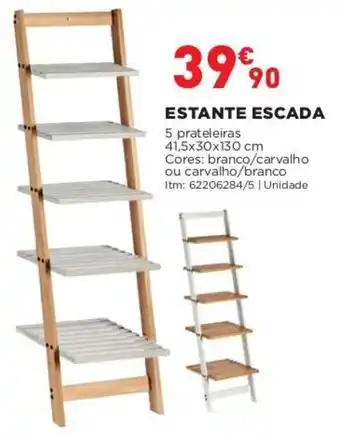 Bricomarché Estante Escada 5 Prateleiras 41,5 x 30 x 130cm promoção