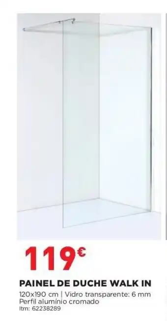 Bricomarché Painel de Duche Walk In 120 x 190cm promoção