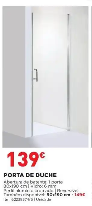 Bricomarché Porta de Duche 80 x 190cm promoção