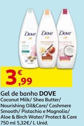 Auchan Gel de banho dove promoção