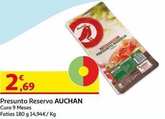 Auchan Presunto reserva auchan:cura 9 meses fatias 180 g promoção