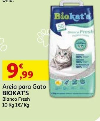 Auchan Areia para gato biokat's:bianco fresh 10kg promoção
