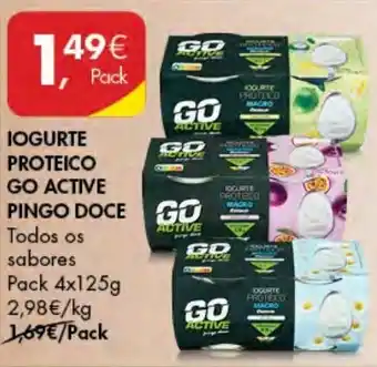 Pingo Doce Iogurte Proteico Go Active Pingo Doce 4 x 125g promoção