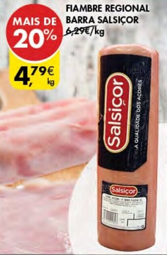 Pingo Doce Fiambre Regional Barra Salsiçor promoção