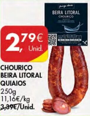 Pingo Doce Chouriço Beira Litoral Quiaios 250g promoção