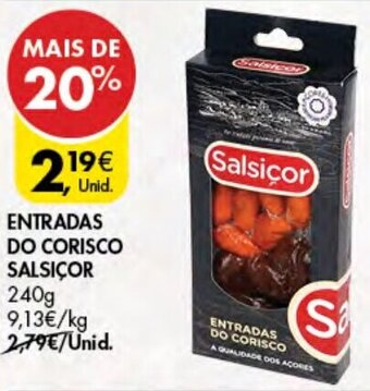 Pingo Doce Entradas do Corisco Salsiçor 240g promoção