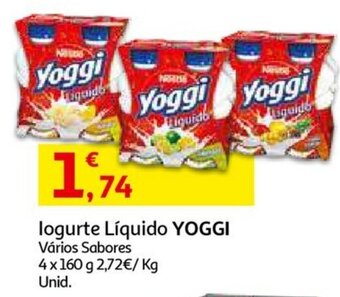 Auchan Iogurte Líquido Yoggi 4x160g promoção
