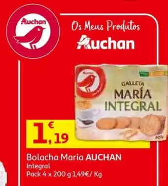 Auchan Bolacha Maria Auchan Pack 4x200g promoção